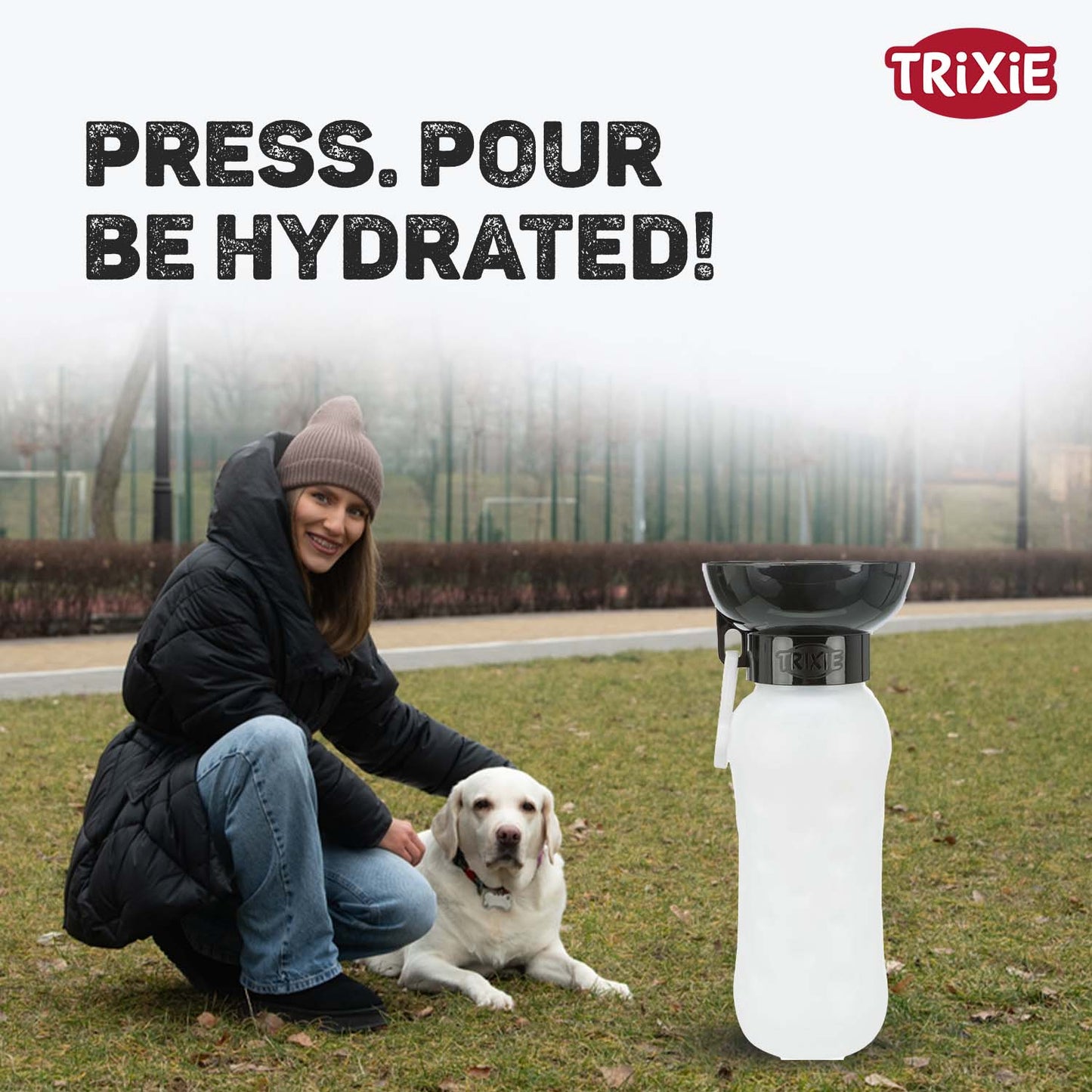 Trixie Travel Bottle With Bowl For Dogs And Cats Black - Image 5