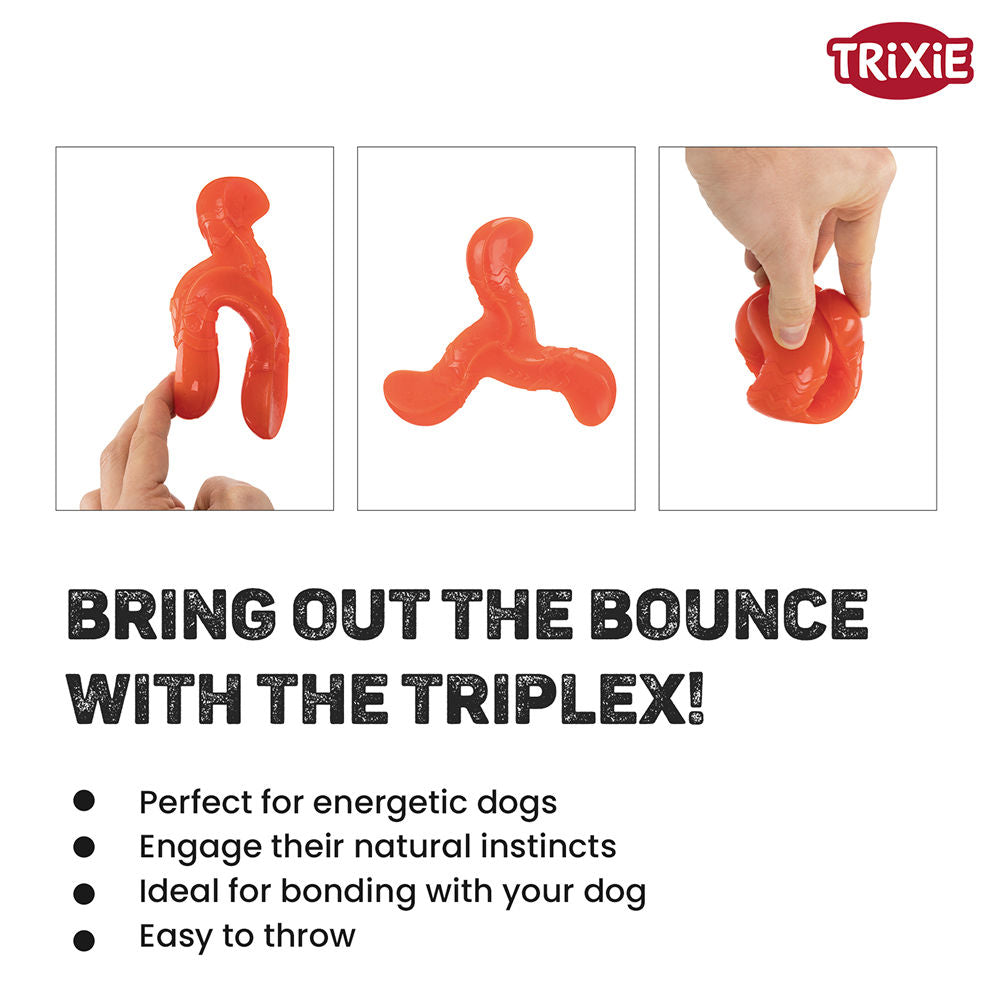 Trixie Triplex Bungee Boomerang Chew Toy for Dogs — back view