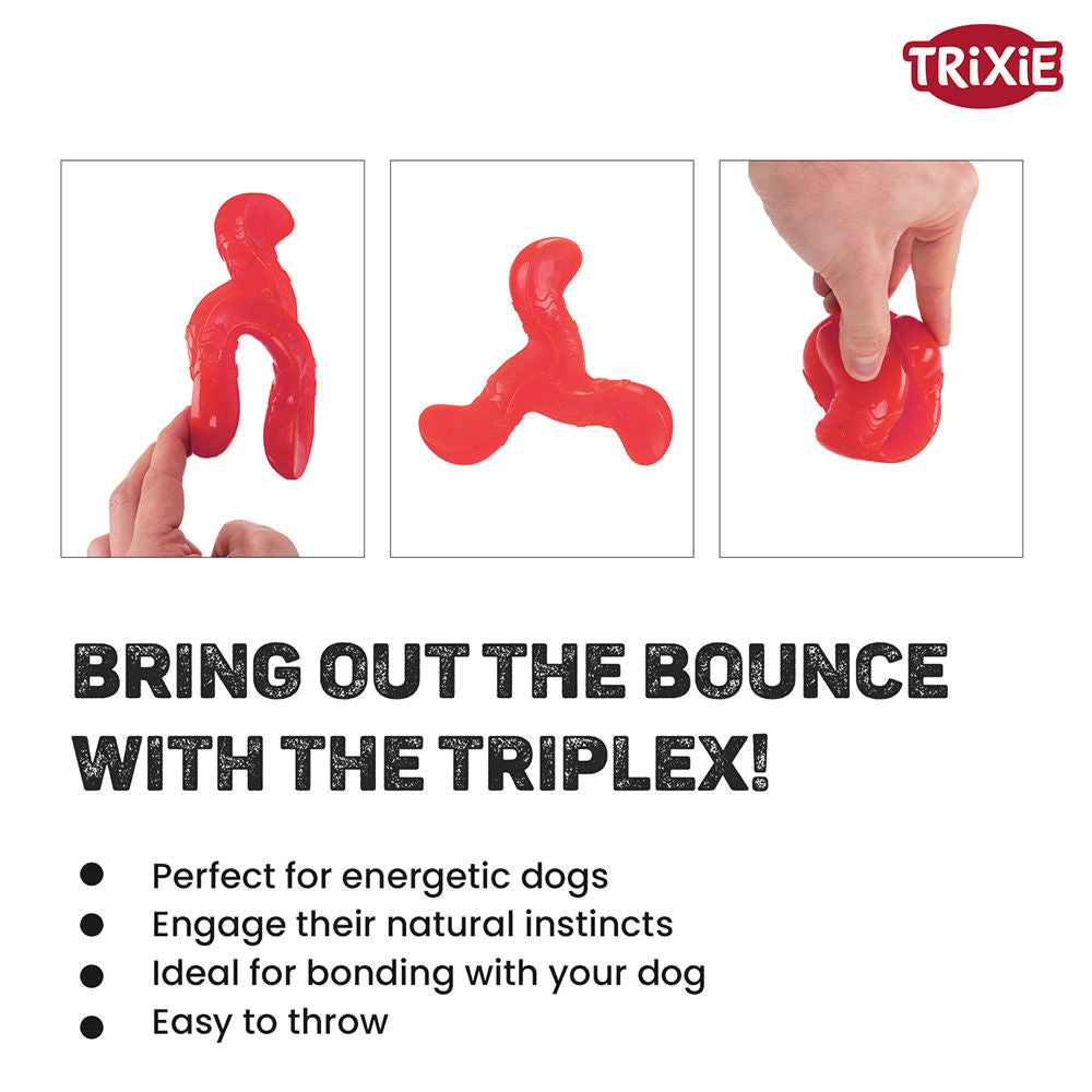Trixie Triplex Bungee Boomerang Chew Toy for Dogs — side view