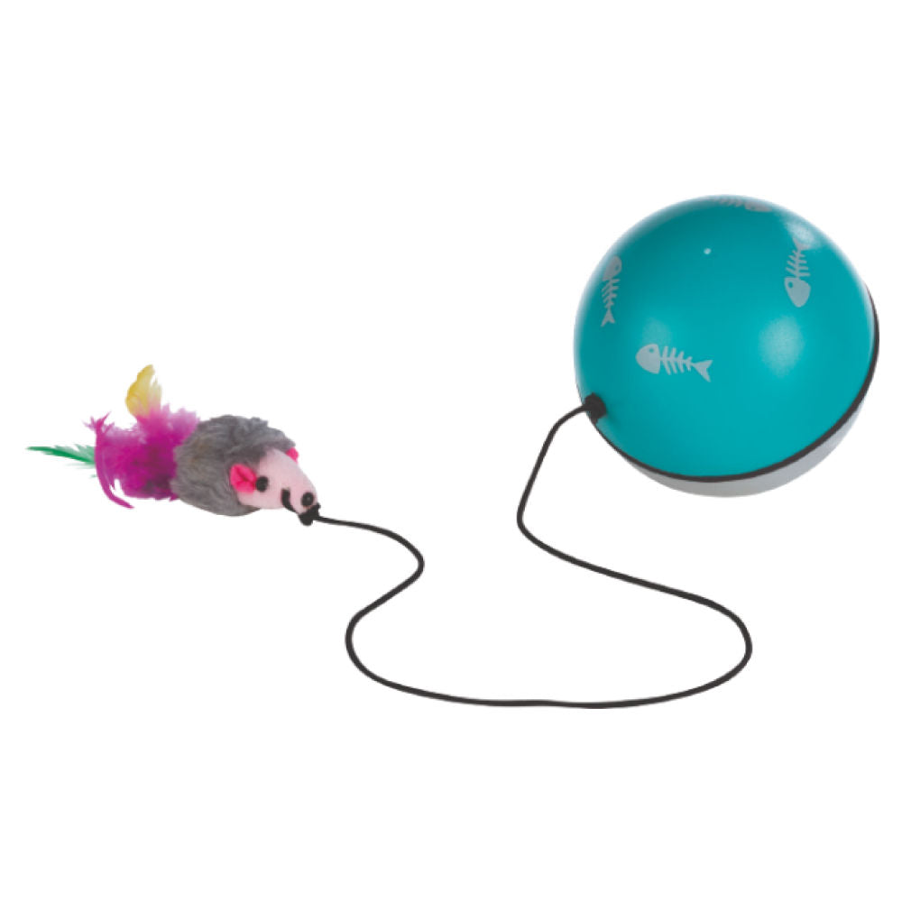 Trixie Turbinio Ball with Motor and Mouse Toy for Cats — side view