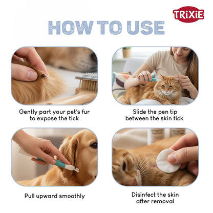 Trixie VET Tick Pen for Cats and Dogs — in use