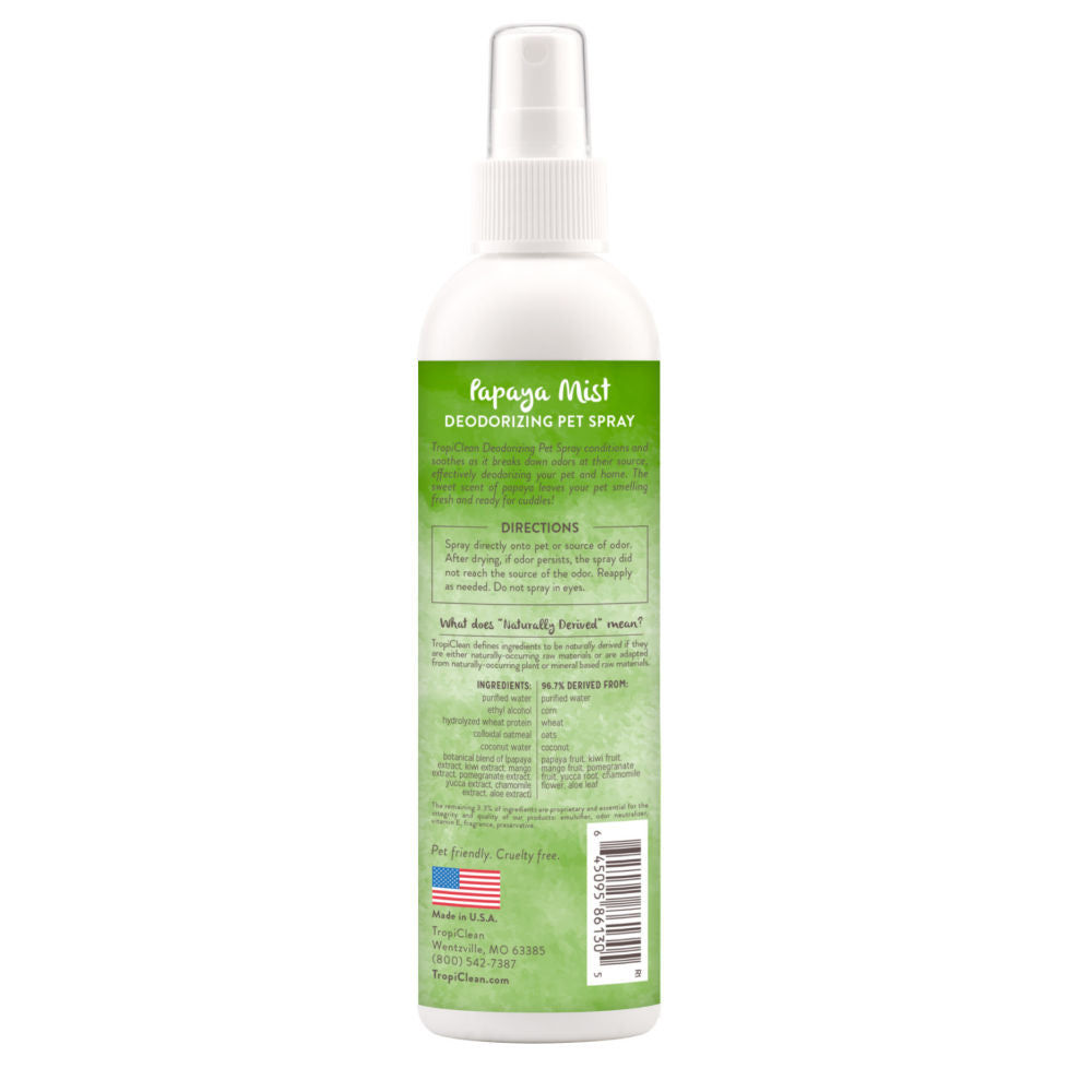 Tropiclean Papaya Mist Cologne Spray for Dogs and Cats — side view