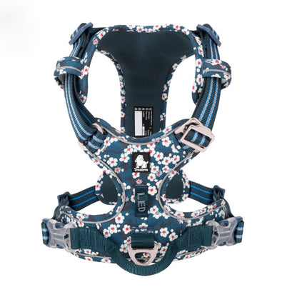Truelove Floral No Pull 3M Reflective Harness for Dogs — side view