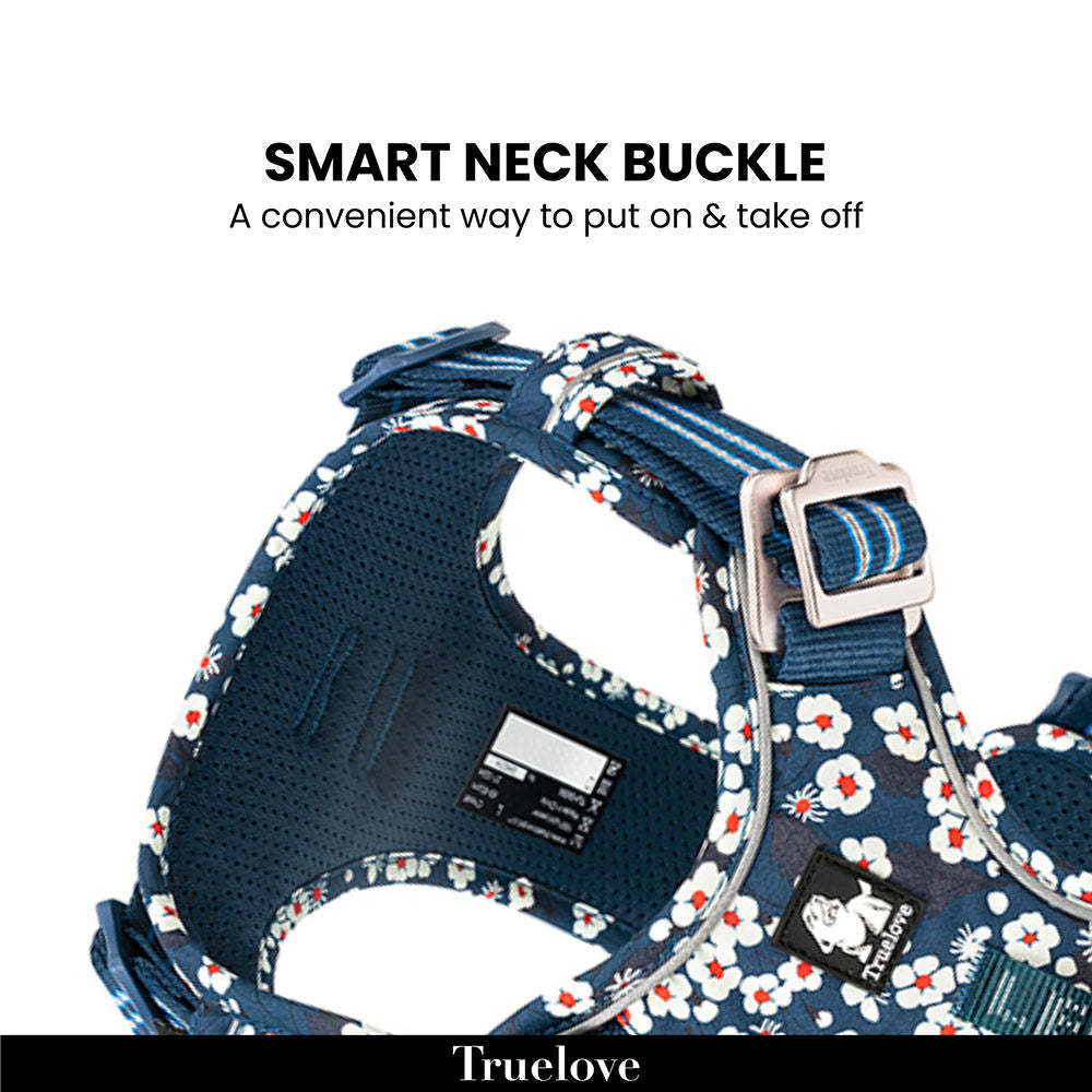 Truelove Floral No Pull Cordura Fabric Harness for Dogs — in use