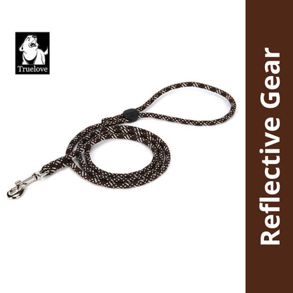 Truelove High Density Reflective Rope Webbing Leash for Dogs (Brown)