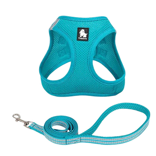 Truelove Mesh Harness Leash Set For Cats And Small To Medium Dogs Blue