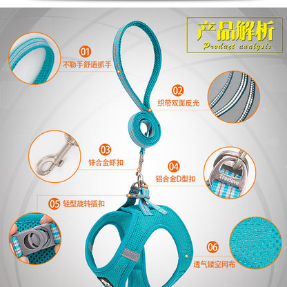 Truelove Mesh Harness & Leash Set for Cats and Small to Medium Dogs — side view