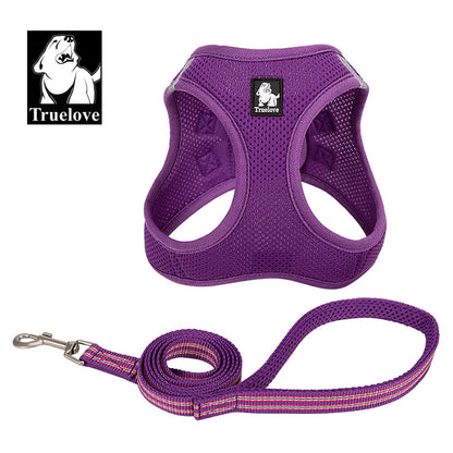 Truelove Mesh Harness Leash Set For Cats And Small To Medium Dogs Purple