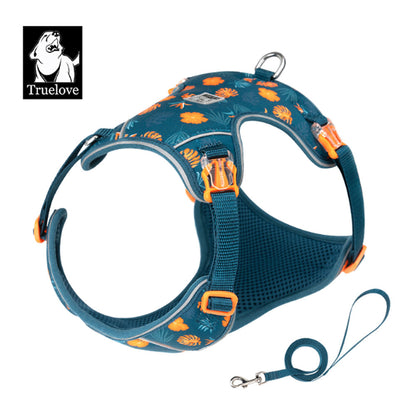 truelove-ultra-light-harness-leash-set-for-small-dogs-blue-coral XXXS