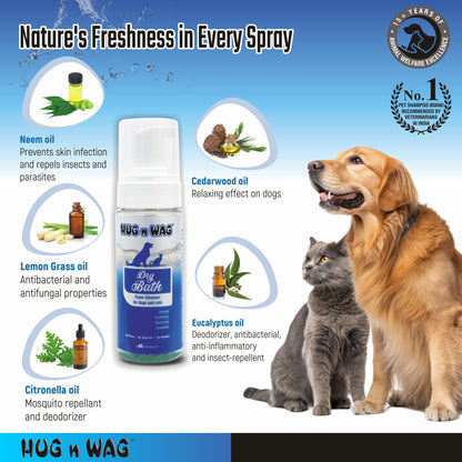 TTK Hug n Wag Dry Bath Foam Cleanser for Dogs and Cats — detail shot