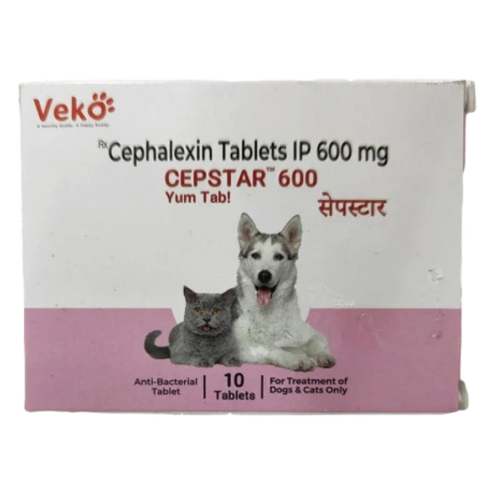Veko Cepstar 600mg (Cephalexin) Tablet Dogs & Cats — side view