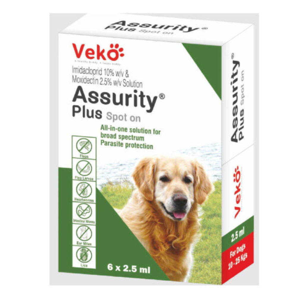 Veko Assurity Plus Tick & Flea Spot On for Dogs — back view