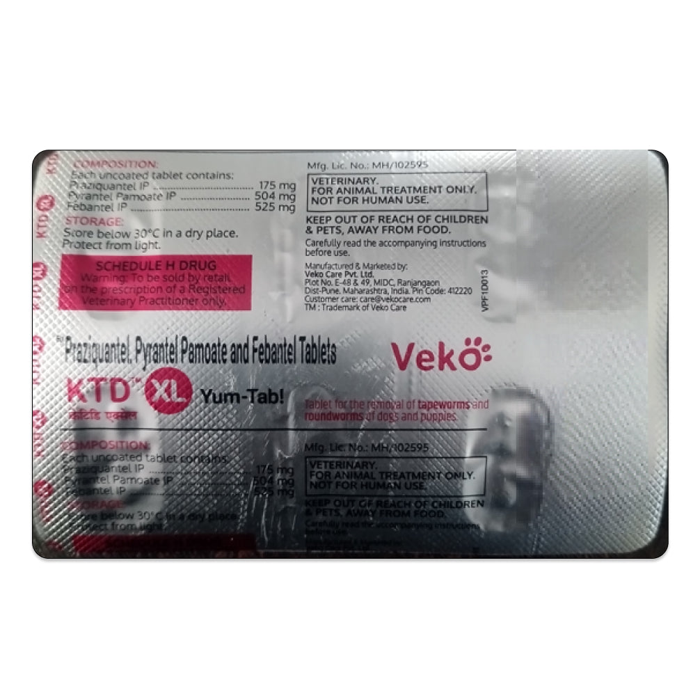 Veko KTD XL Yum Tablet Dewormer for Dogs — detail shot