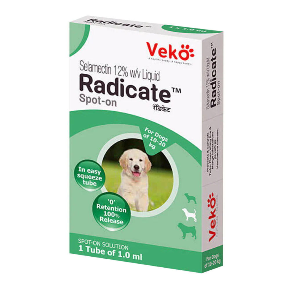 Veko Radicate (Selamectin) Tick and Flea Control Spot On for 10 to 20kg Dogs