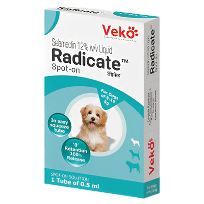 Veko Radicate (Selamectin) Tick and Flea Control Spot On for Dogs — side view