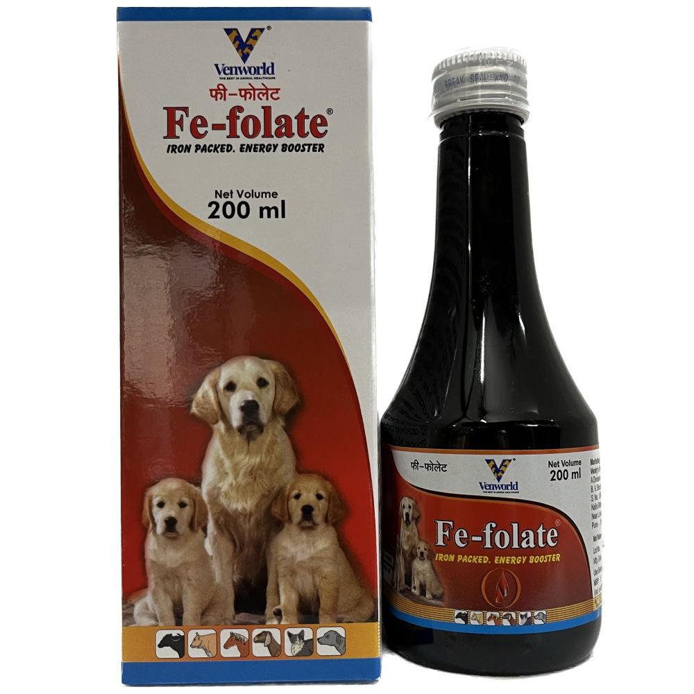 Venkys Fe Folate Syrup for Dogs and Cats — side view