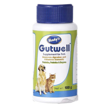 Venkys Gutwell Pre & Probiotics Gut Health Powder for Dogs and Cats — side view