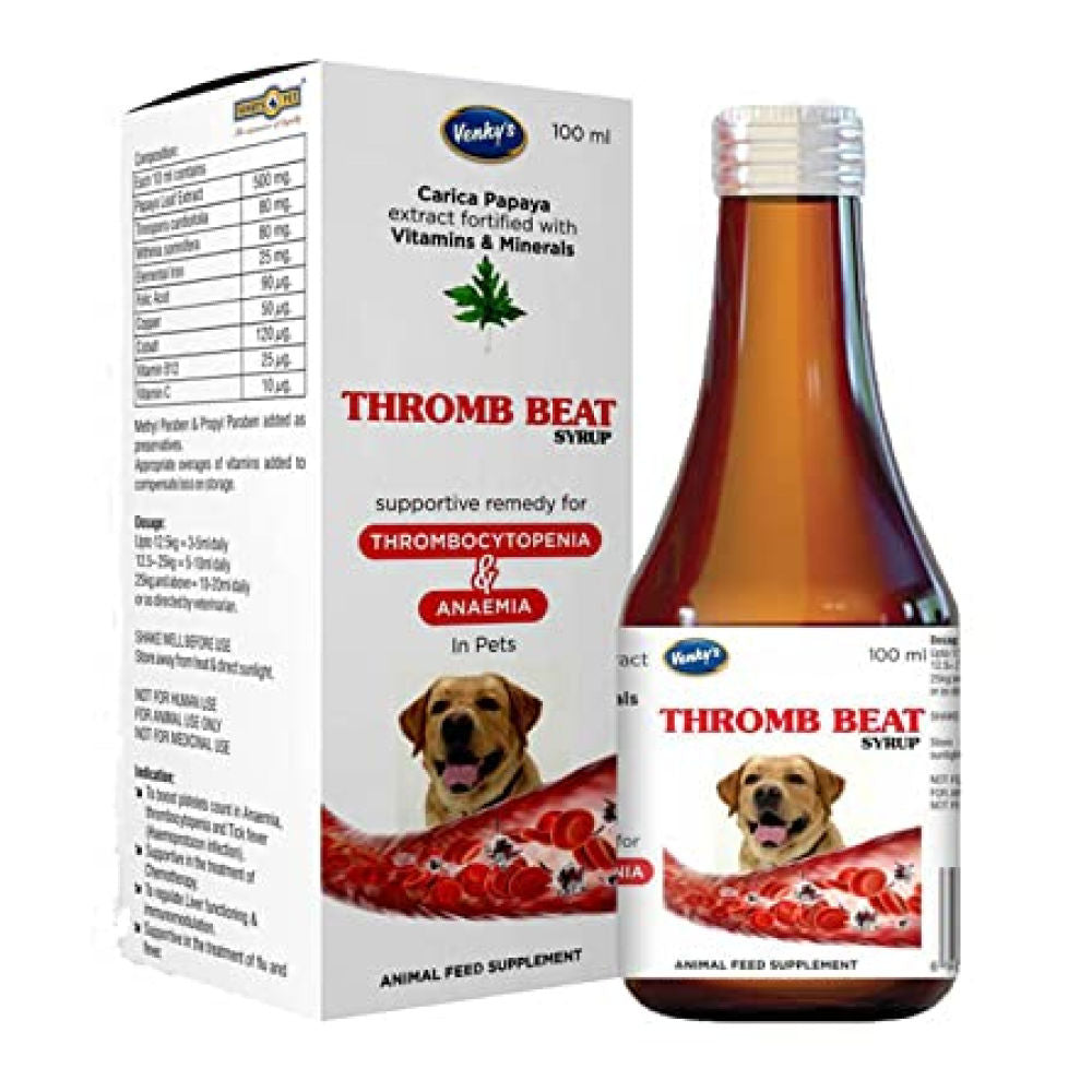Venkys Thromb Beat Syrup — side view