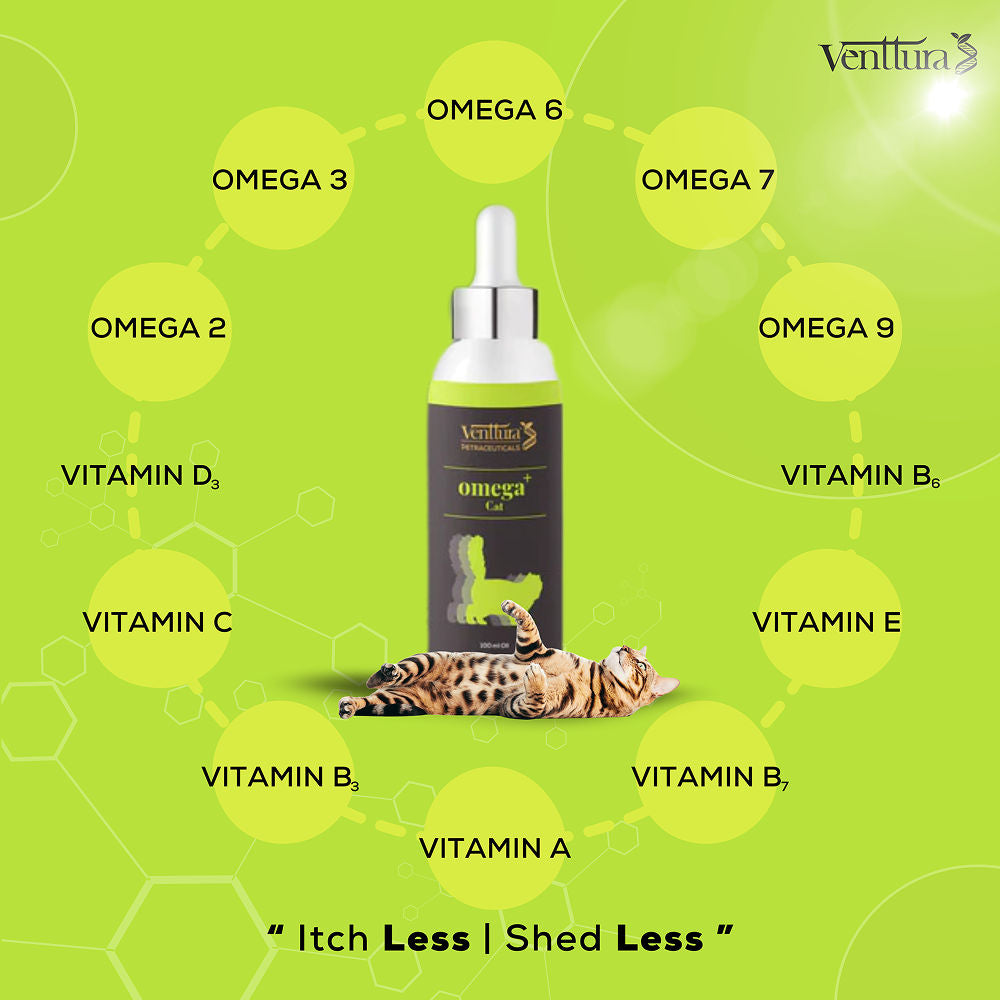 Venttura Healthy Skin & Glowing Coat Omega Fatty Acid Supplement for Cats — back view