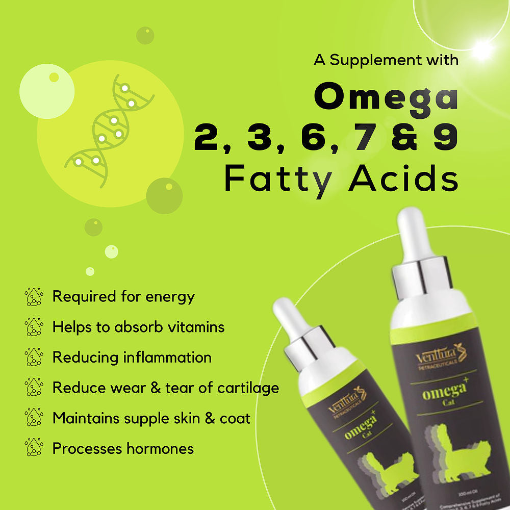 Venttura Healthy Skin & Glowing Coat Omega Fatty Acid Supplement for Cats — detail shot
