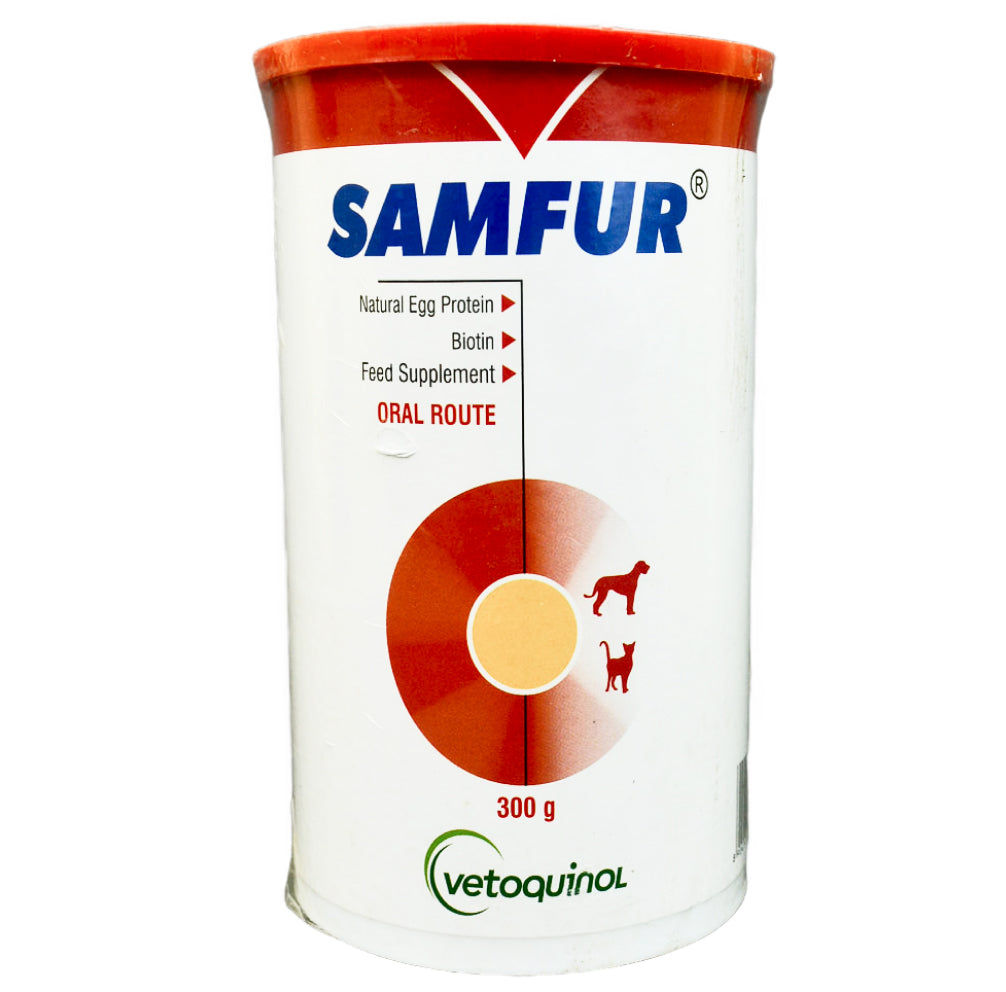 Vetoquinol Samfur Skin & Coat Supplement for Dogs and Cats — side view