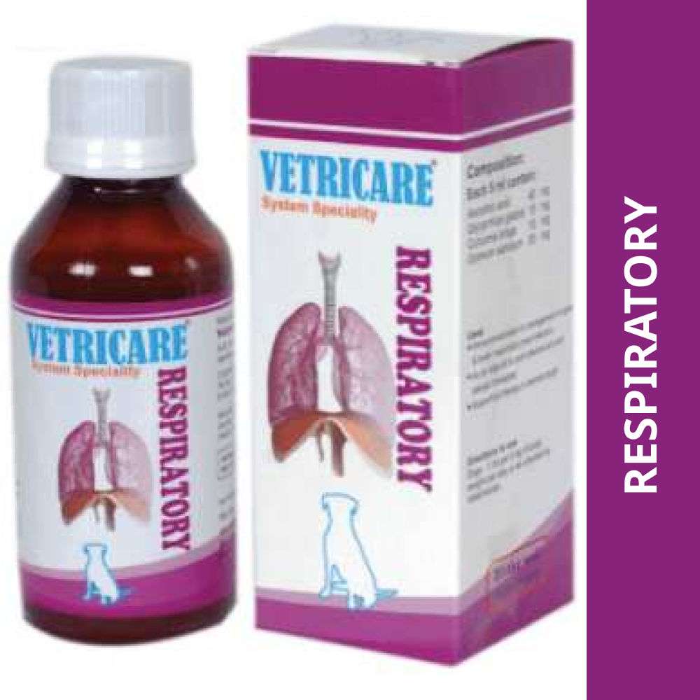 Vetricare Respiratory syrup for Dogs And Cats — side view