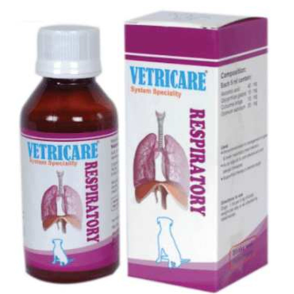 Vetricare Respiratory syrup for Dogs And Cats — back view