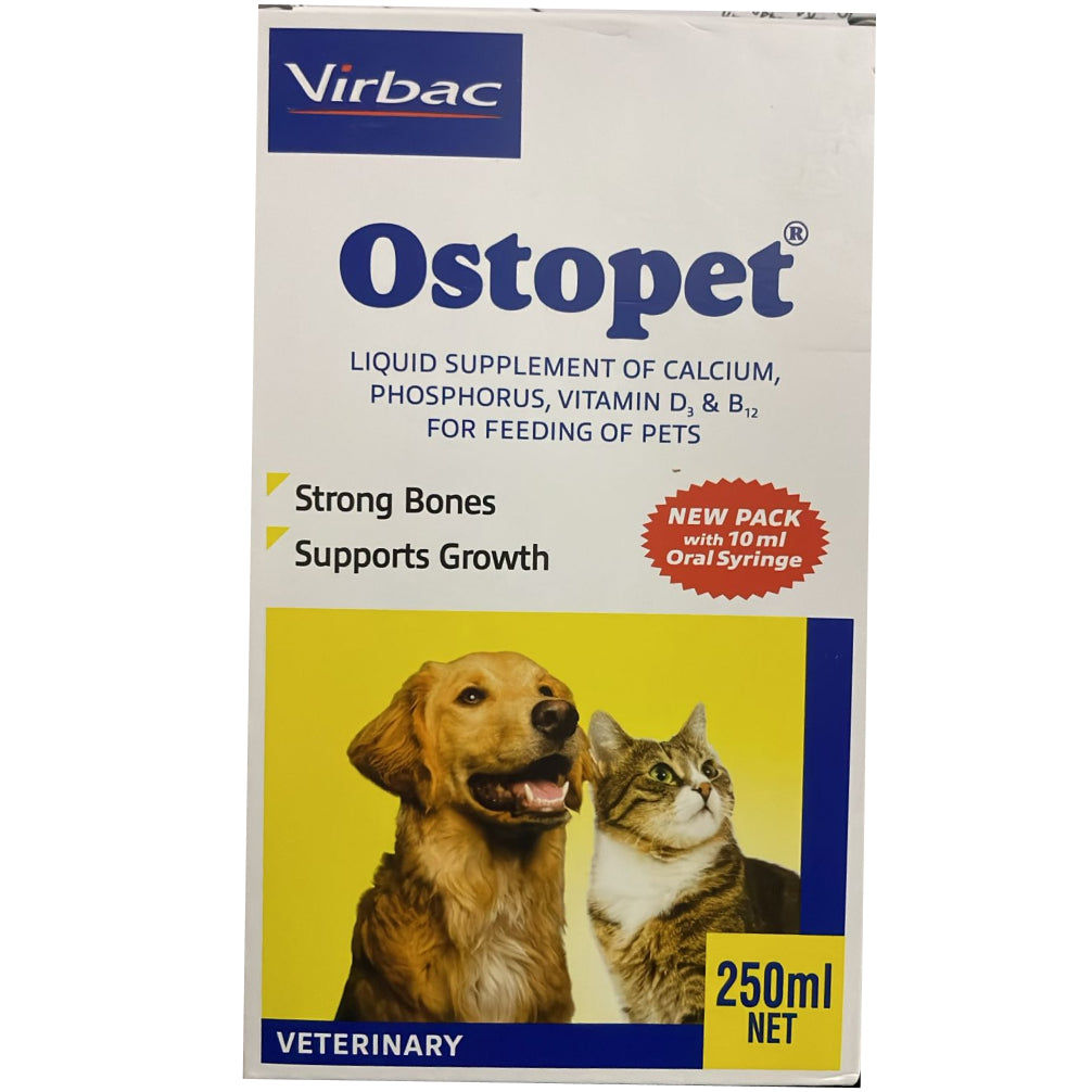 Virbac Ostopet Calcium Supplement Syrup for Dogs and Cats — detail shot