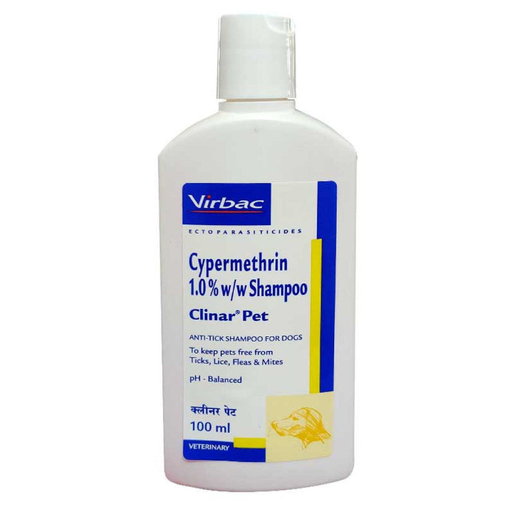 Clinar Pet Anti Tick & Flea Shampoo for Dogs — side view