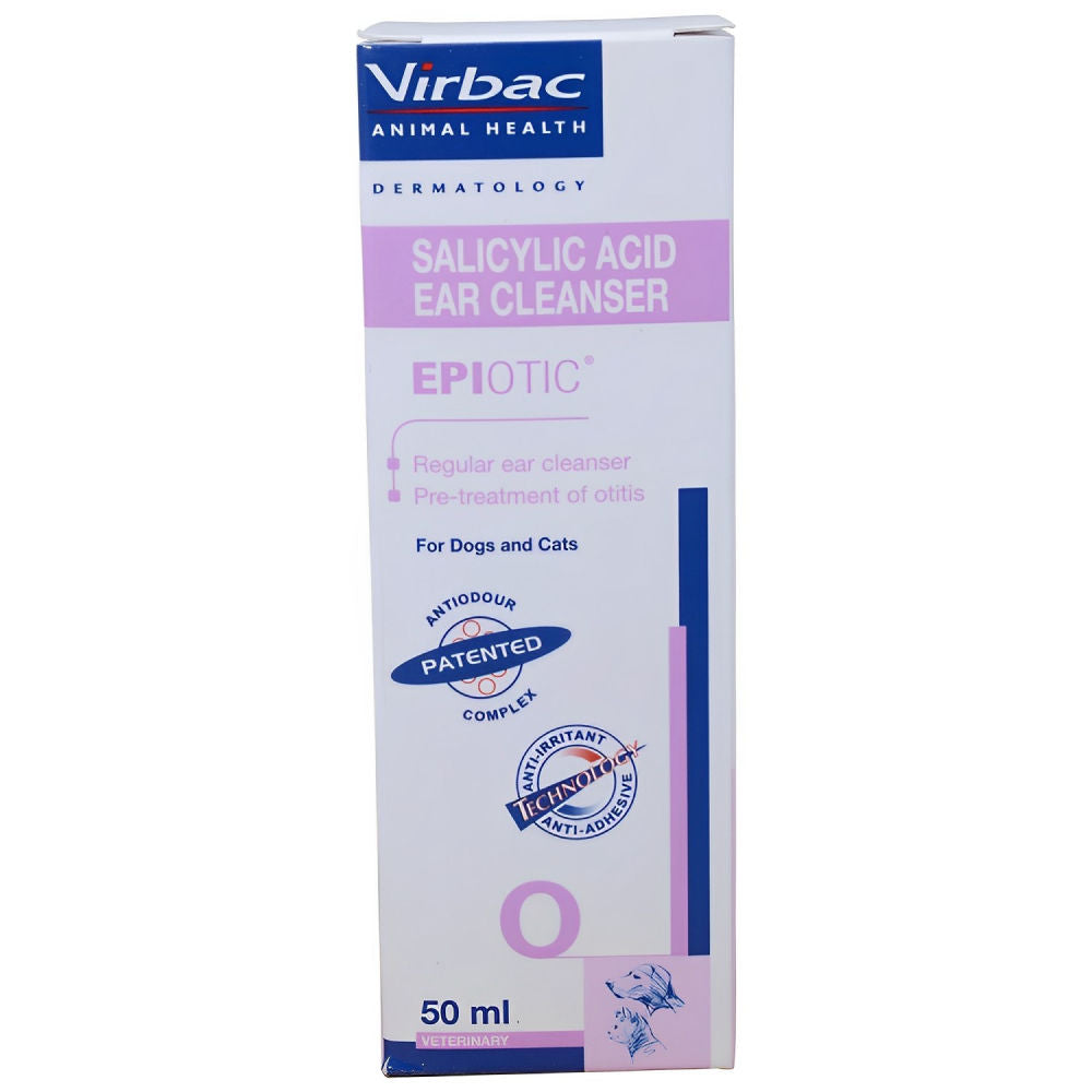 Virbac Epiotic Ear Cleanser (Salicylic Acid) for Dogs & Cats — back view