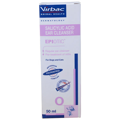 Virbac Epiotic Ear Cleanser (Salicylic Acid) for Dogs & Cats — back view