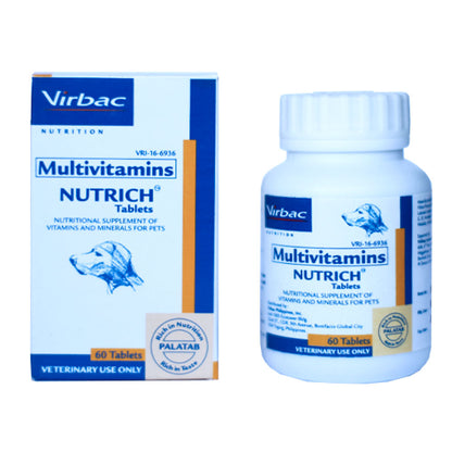 Virbac Nutrich Multi Vitamin Tablets for Dogs and Cats — back view