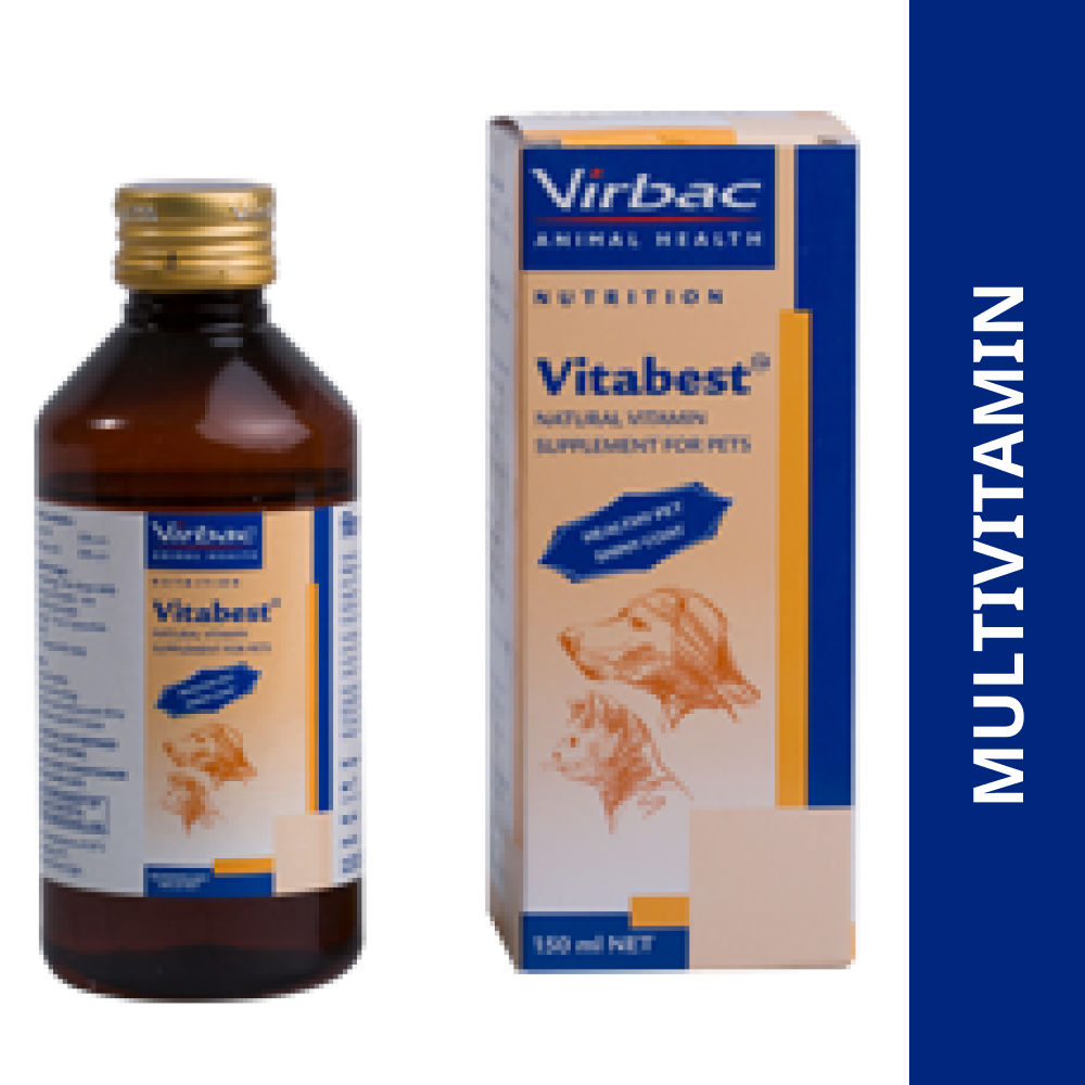 Virbac Vitabest Multi Vitamin Supplement for Dogs and Cats — side view