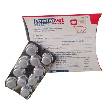 Vivaldis Condrovet Large Joint Support tablet for Dogs — side view