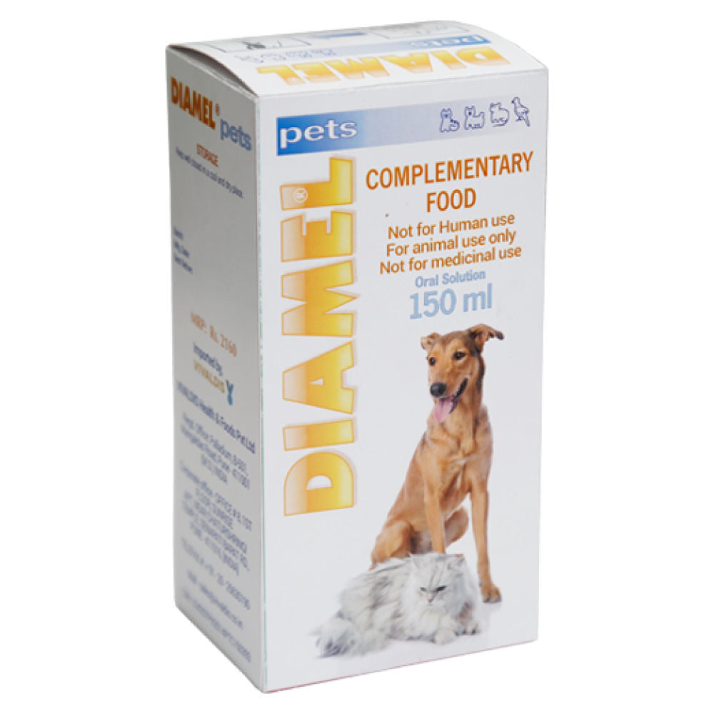 Vivaldis Diamel Syrup (150ml) for Diabetes in Dogs and Cats — side view