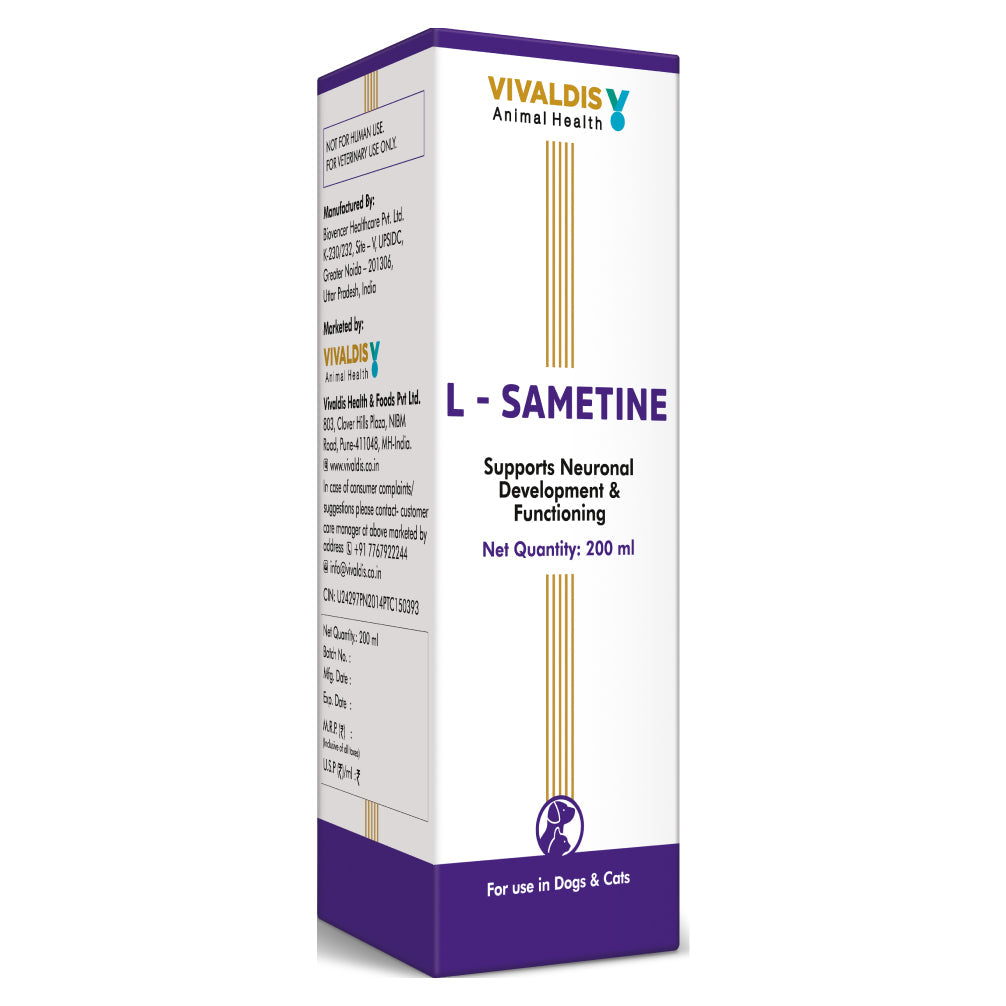 Vivaldis L Sametine Syrup for Dogs and Cats — side view