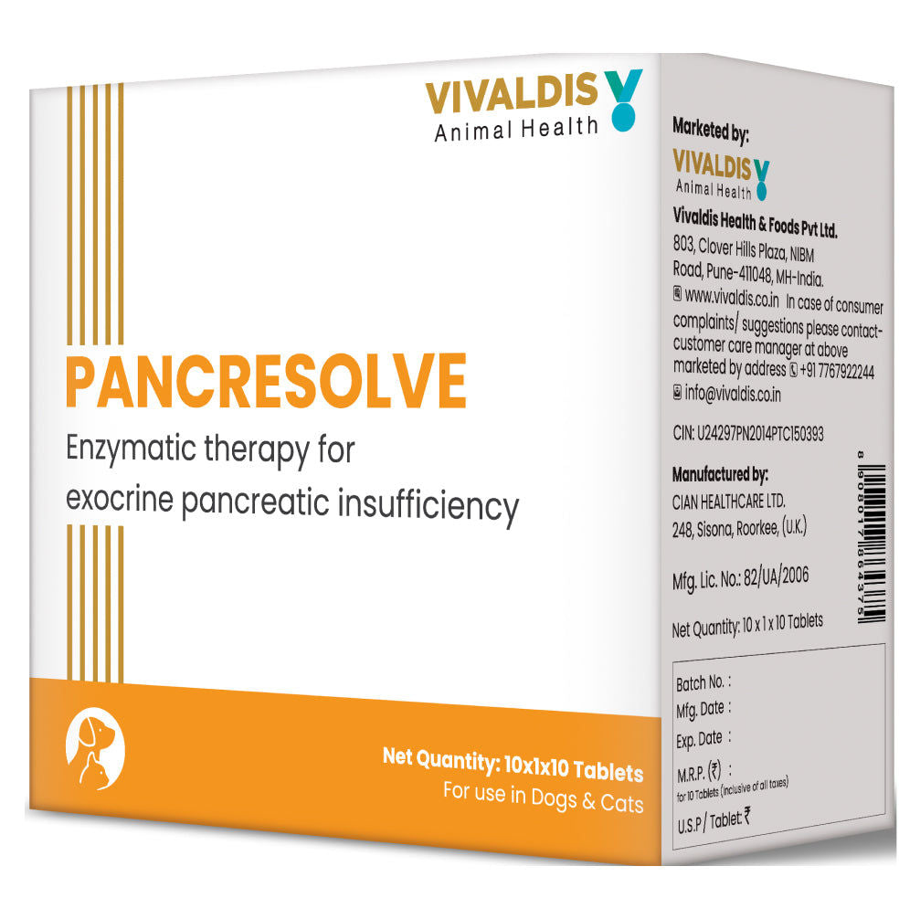 Vivaldis Pancresolve Tablet for Dogs and Cats — back view