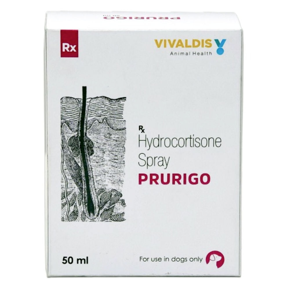 Vivaldis Prurigo (Hydrocortisone) Spray for Dogs & Cats — in use