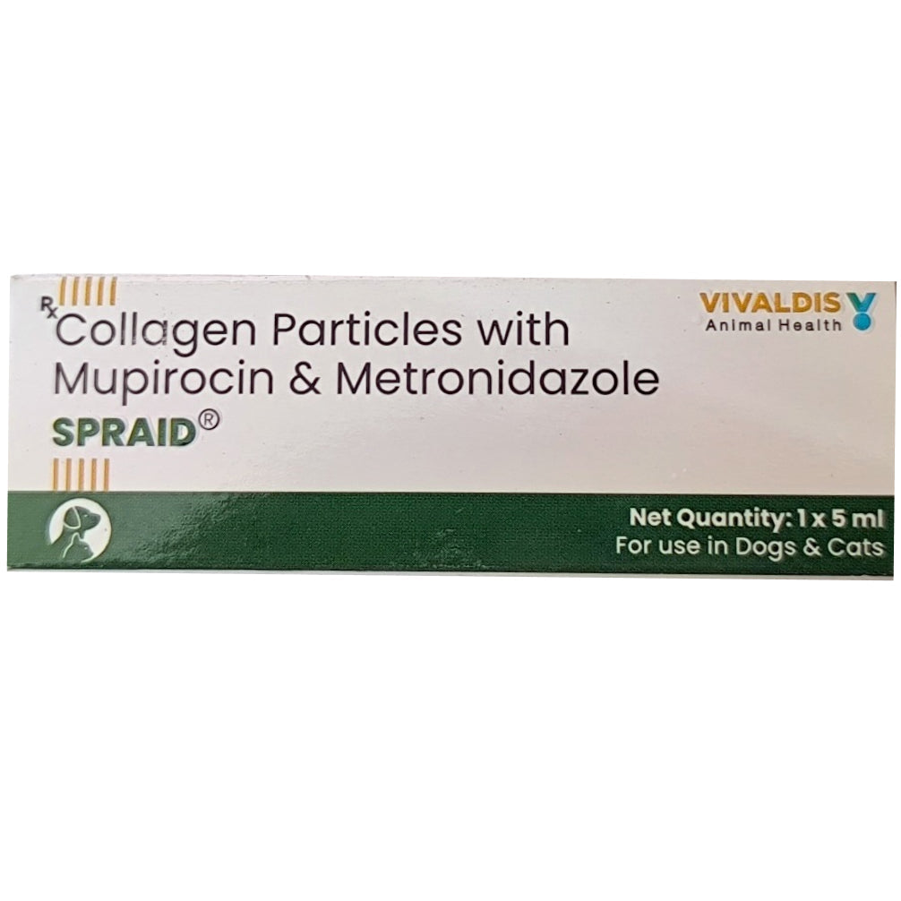 Vivaldis Spraid Wound Powder for Dogs and Cats 5ml — side view