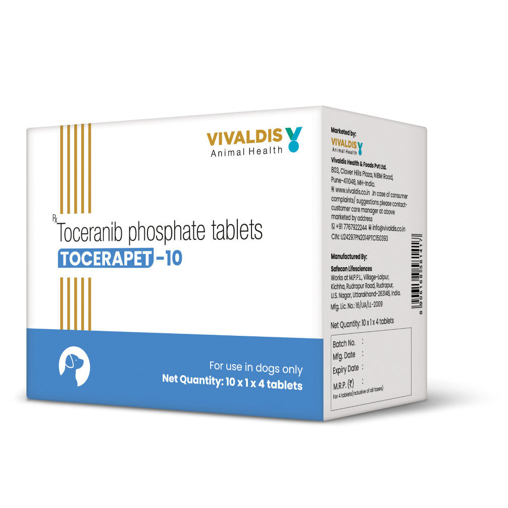 Vivaldis Tocerapet 10mg (Toceranib Phosphate) Tablets for Dogs — back view