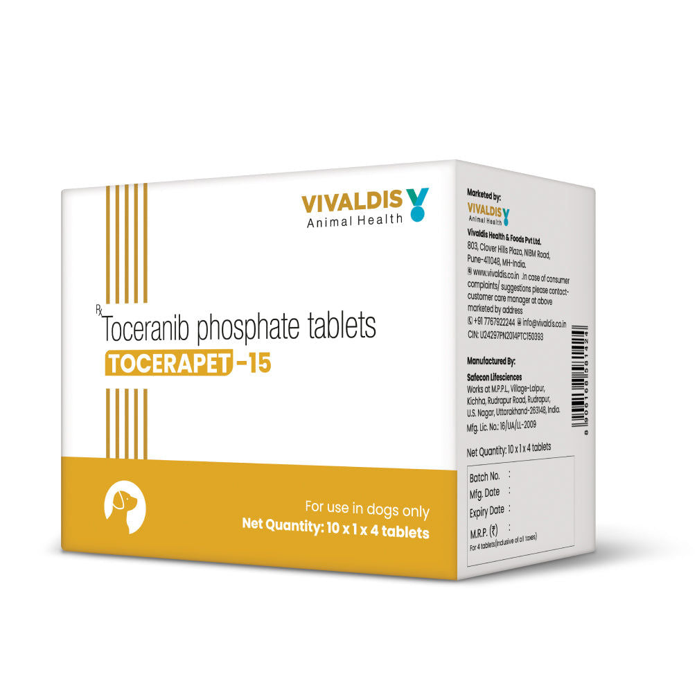 Vivaldis Tocerapet 15mg (Toceranib Phosphate) Tablets for Dogs — side view