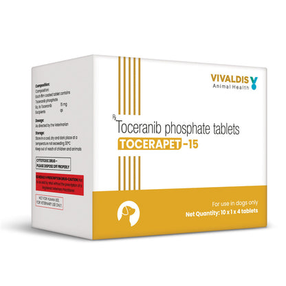 Vivaldis Tocerapet 15mg (Toceranib Phosphate) Tablets for Dogs — back view
