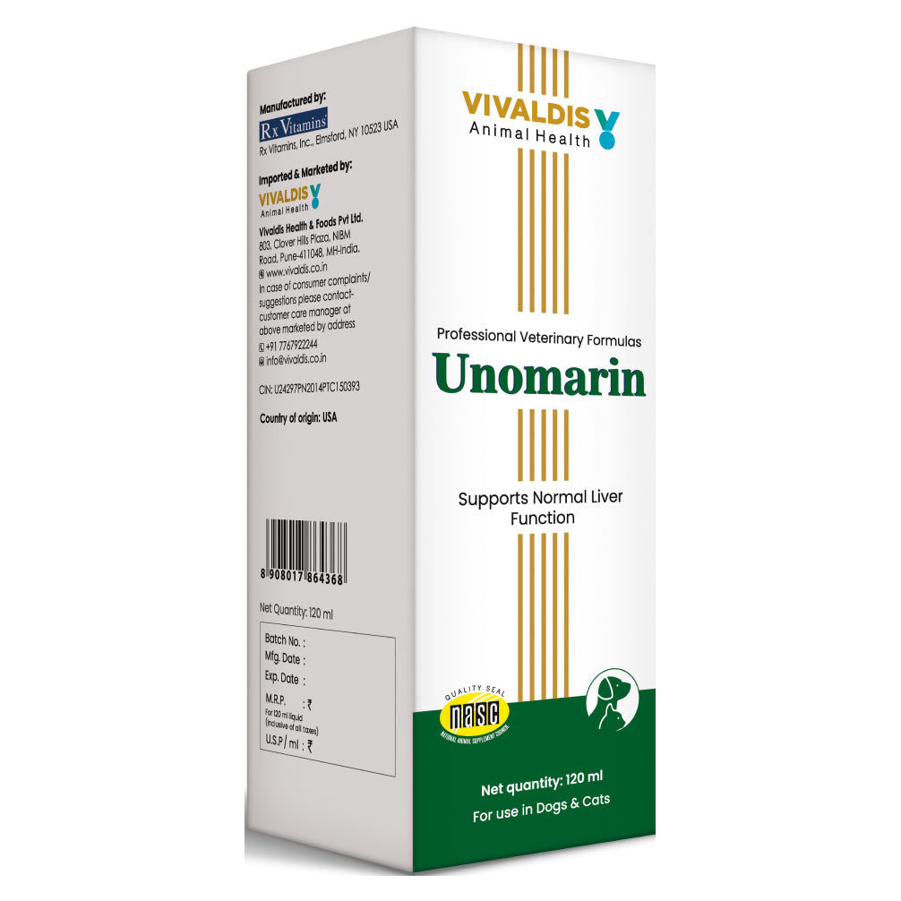 Vivaldis Unomarin Syrup for Dogs and Cats — in use