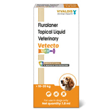 Vivaldis Vetecto Spot On Fluralaner Tick Flea Protection For Dogs 10 To 20Kg