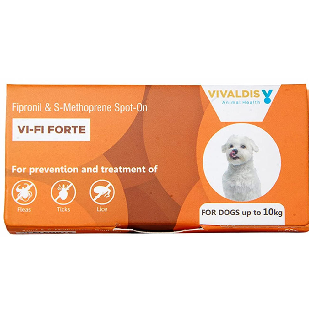 Vivaldis Vi-Fi Forte Tick and Flea Control Spot On for Dogs — side view