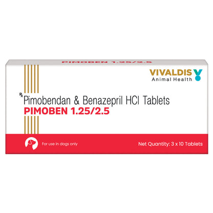 Vivaldis Pimoben 1.25/2.5mg (pimobendan & benazepril) Tablet for Dogs — side view