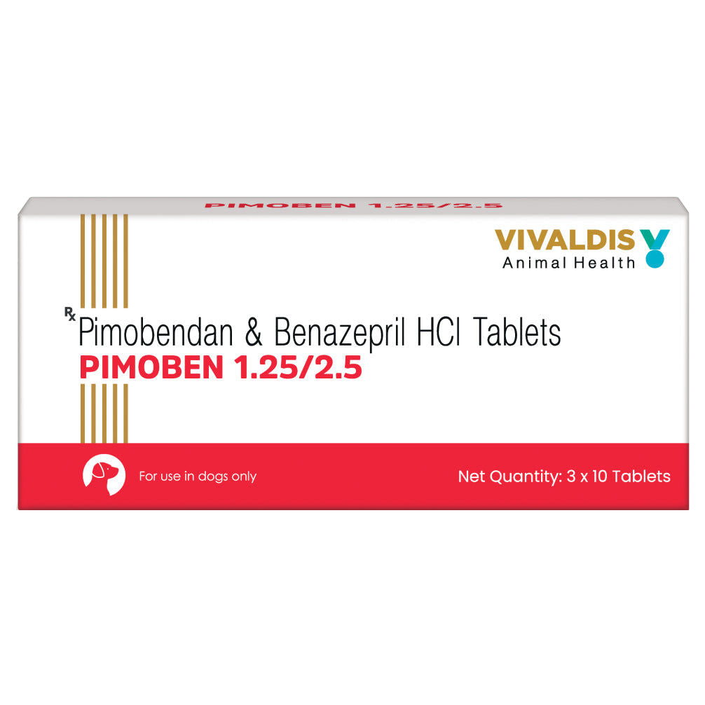 Vivaldis Pimoben 1.25/2.5mg (pimobendan & benazepril) Tablet for Dogs — back view