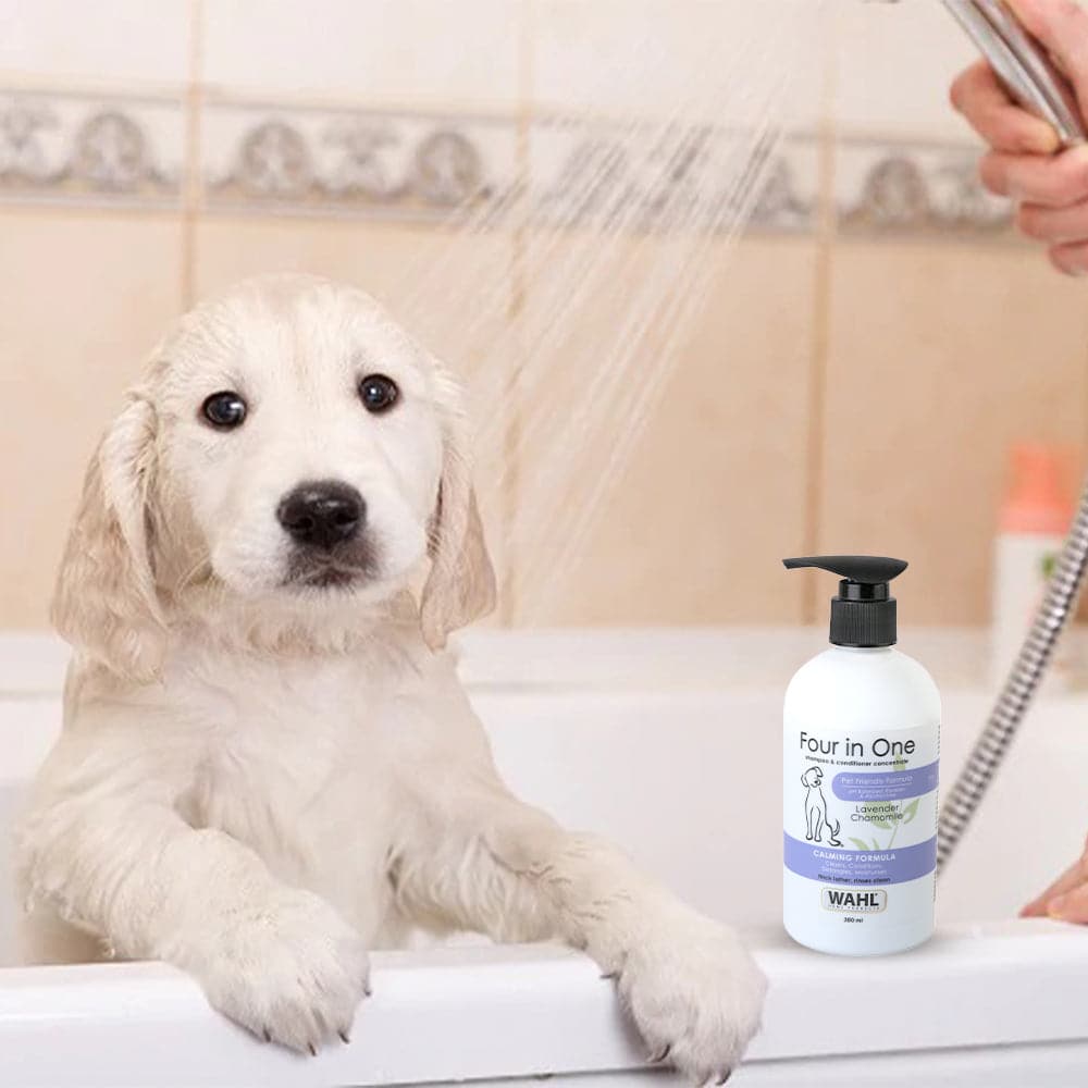Wahl Four in One Lavender Chamomile Calming Shampoo for Dogs — detail shot