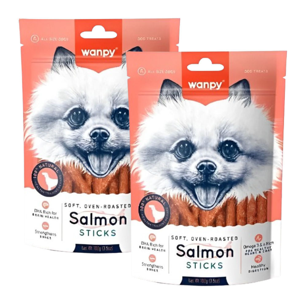 Wanpy Oven Roasted Salmon Stick Dog Treats — detail shot
