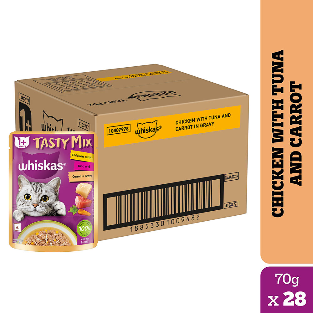 whiskas-chicken-with-tuna-and-carrot-in-gravy-tasty-mix-adult-cat-wet-food 28x70g